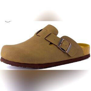 CUSHIONAIRE Hana Slip-On Buckle Clog with Cork Footbed +Memory Foam size 10M
